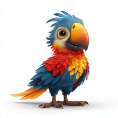 Fototapeta premium Colorful Parrot with Vibrant Rainbow Feathers