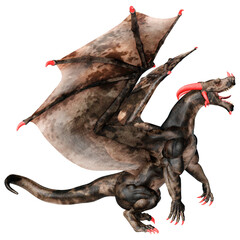 Fototapeta premium 3D Rendering Fairy Tale Dragon on White