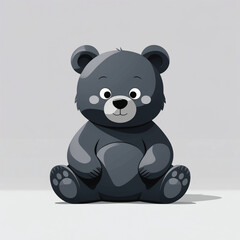Obraz premium cute black little bear vector illustration on white background