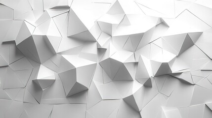 Fototapeta premium 3D Geometric White Polygonal Wall Texture for Modern Design 