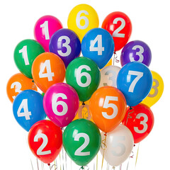 birthday candles and balloons