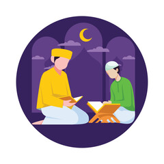 Teaching Quran Vector Illustration Which can easily edit or modify