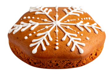 brown gingerbread cookie in hexagon shape isolated on white background