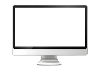 Fototapeta premium A modern computer monitor with a blank white screen is isolated on a transparent background