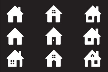 House icon set. Home icon vector, Real estate house icon. vector illustration