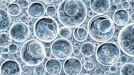 3D, Microscopic, Translucent Bubbles Scene