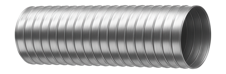 Flexible aluminum ducting with a smooth interior for efficient air flow in HVAC systems.