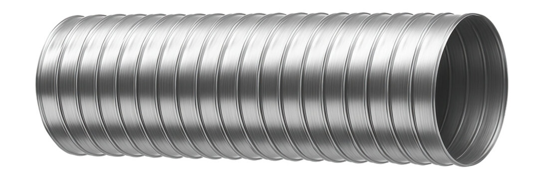 Flexible aluminum ducting with a smooth interior for efficient air flow in HVAC systems.