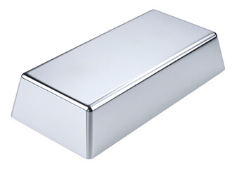 a blank silver bar ingot isolated on white background