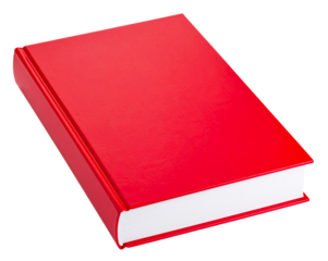 a simple blank cover book in red color isolated on white background