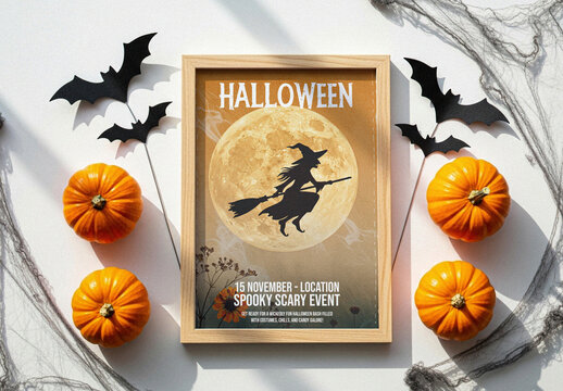 Halloween Themed Poster Frame Mockup