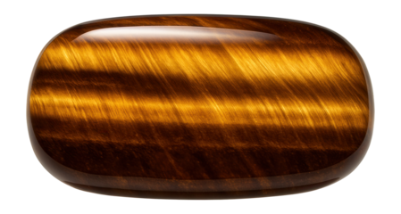 Tiger's eye stone with chatoyant bands of brown and gold