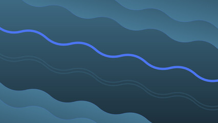 Naklejka premium Blue Wavy Lines Abstract Background