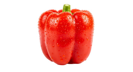Fresh red bell pepper isolated on transparent background, a vibrant and healthy vegetable for cooking, salads, and organic nutrition, representing farmfresh goodness