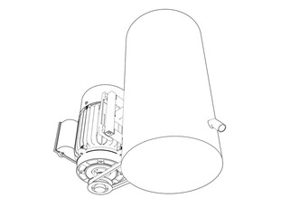 Commercial Spinner Dryer Technical Blueprint: Monochrome Line Art for Laundry Machines, Processing Plants, and Industrial Solutions – Essential for Engineering Concepts and Equipment Development