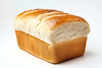 A loaf of homemade bread on a white background view