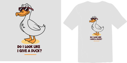 Funny Cartoon Duck with Sunglasses and Sarcastic Quote
