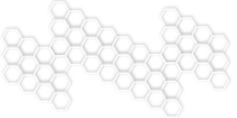Futuristic 3D White Light out line hexagon Geometric Structure Featuring Abstract Polygonal Honeycomb Pattern, Technology-Inspired Design, and a Luxurious, Modern Vector Background for Innovation