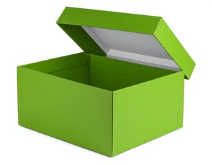 Opened green shoebox