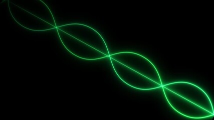 Wavy green color laser motion animation Smooth waveform loop animation for visual effects Video animation of glowing moving neon waves in reflective ground on daerk background. - Powered by Adobe