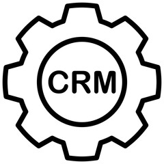 Retail CRM (Customer Relationship Management) line icon