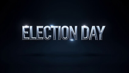 Obraz premium Election day text effect on dark background, perfect for political campaigns, voting awareness, and patriotic designs, ideal for conveying the importance of civic duty and democratic participation