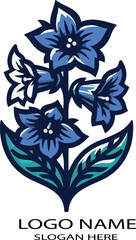 Virginia bluebells logo icon vector white background .