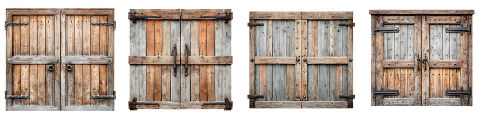 Rustic Wooden Doors Set: Barn and Vintage Gate Details