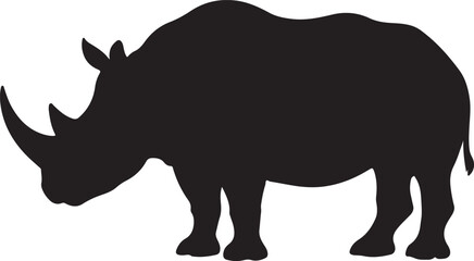 Two-Horn Rhinoceros Silhouette – African Safari Wildlife Vector for Logo, Apparel & Conservation Design.