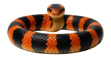 Naklejka premium Bi-colored corn snake with alternating orange and black bands