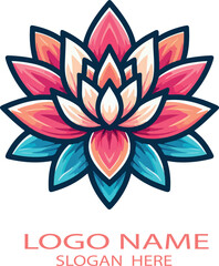 American lotus logo icon vector white background .