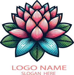 American lotus logo icon vector white background .