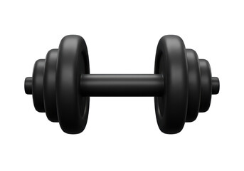Isolated Black Dumbbell, Fitness Equipment