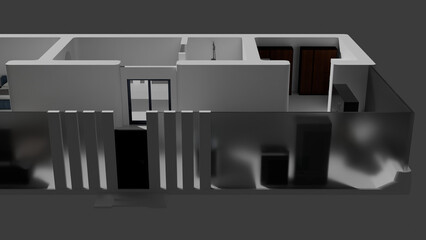 3d render of a modern building