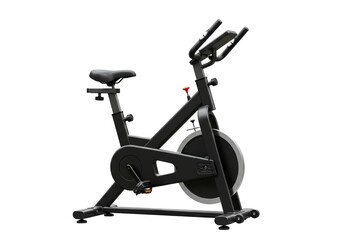 Isolated Black Stationary Exercise Bike for Indoor Cycling