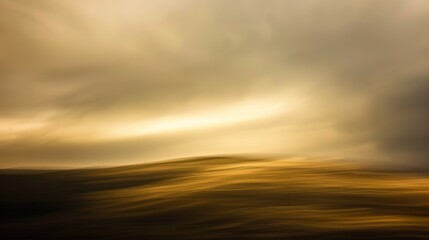 Fototapeta premium Abstract hillscape illuminated by golden light, casting warm tones over the stylized terrain. Blending smooth lines and vibrant hues in a modern, minimalist composition with artistic flair, capturing 