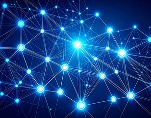 Abstract network graphic with glowing nodes