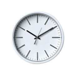 Digital office wall clock, isolated on transparent background, realistic, studio lighting, centered, no shadow