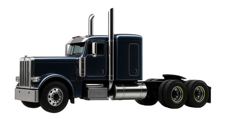 Long-nose container hauler with chrome exhaust stacks and polished grille