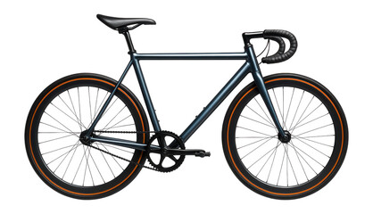 Fixed-gear bicycle with drop handlebars and sleek saddle