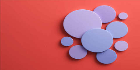 An array of red and white medicine pills are isolated against a clean white background