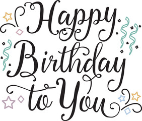 Happy birthday playful creative lettering template