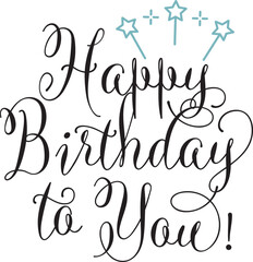 Happy birthday playful creative lettering template