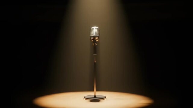 Vintage Mic Spotlight Stage.