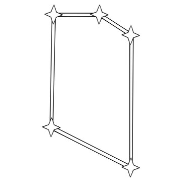 Microscopium constellation illustration hand drawn outline vector