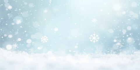 Abstract blue Christmas background with silver snowflakes and festive holiday celebration design