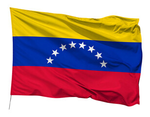 Venezuelan Flag Waving in Wind with Visible Star Arc and Fabric Textur