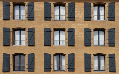 House front with old fashioned windows and shutters (Copenhagen, Denmark)