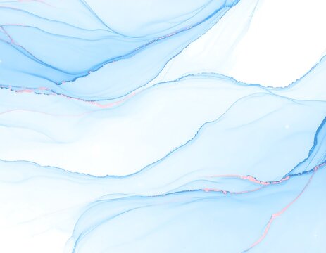 Abstract light blue and pink marble design