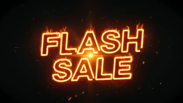 Flash Sale Promotion with fire effect suitable for Retail Advertising Campaigns, Limited Time Offers and Digital Marketing Projects.